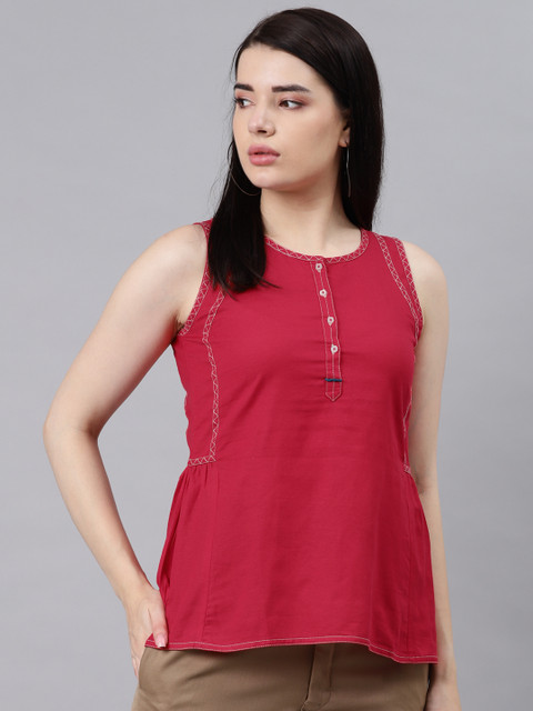 

Lakshita Red A-Line Top