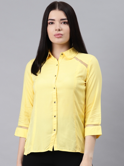

Lakshita Women Yellow Solid Opaque Casual Shirt