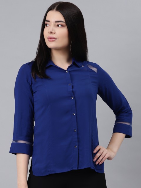 

Lakshita Women Blue Opaque Casual Shirt