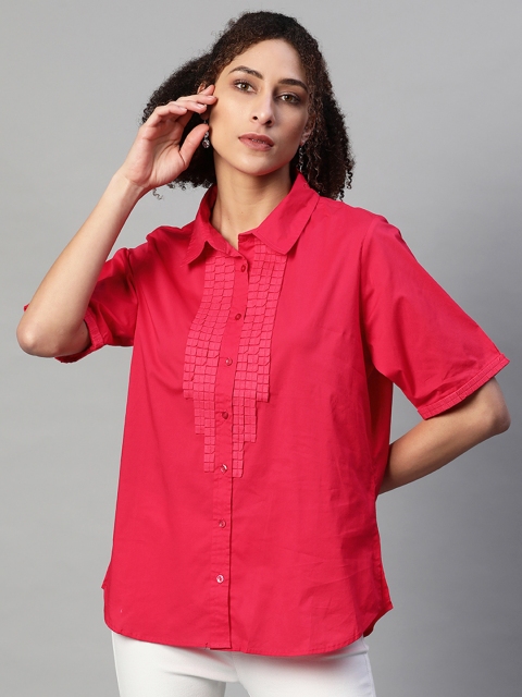 

Lakshita Women Magenta Opaque Casual Shirt