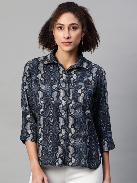 

Lakshita Women Blue Animal Opaque Printed Casual Shirt