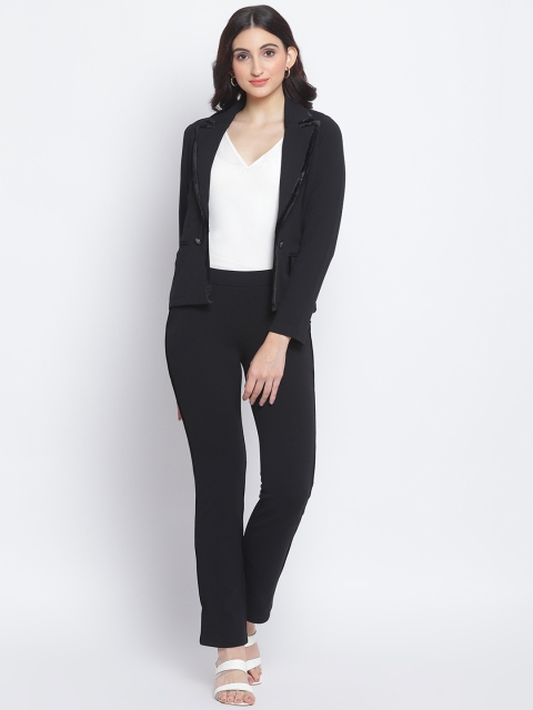 

Lakshita Women Black Single Breasted Blazer