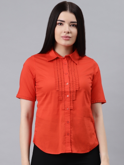 

Lakshita Women Orange Opaque Casual Shirt