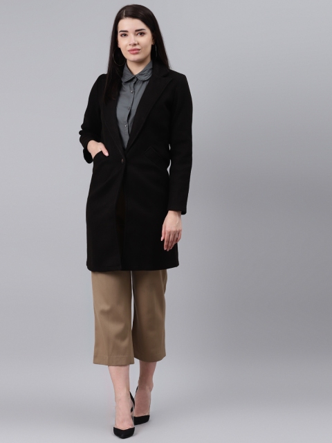 

Lakshita Women Black Solid Longline Button Shrug
