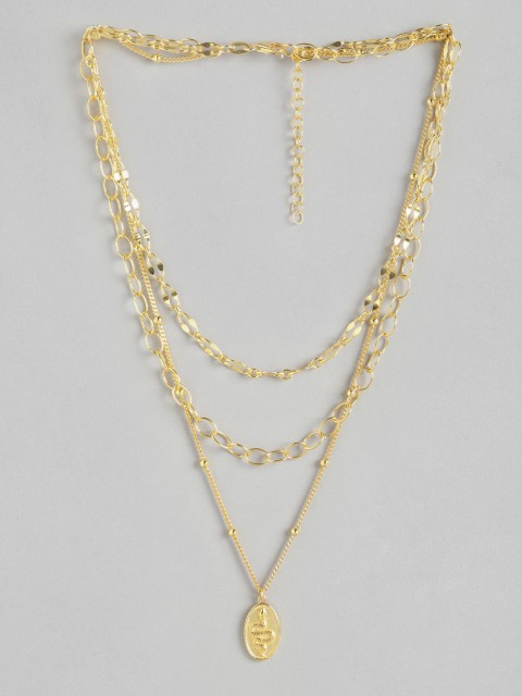 

Carlton London Gold-Toned Brass Gold-Plated Layered Necklace