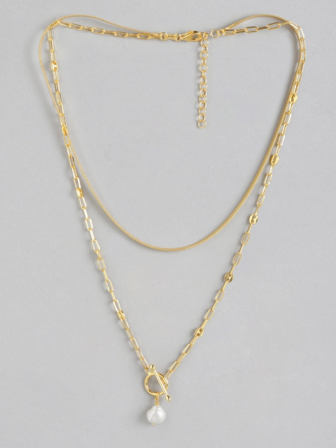 

Carlton London Gold-Toned Brass Gold-Plated Layered Necklace