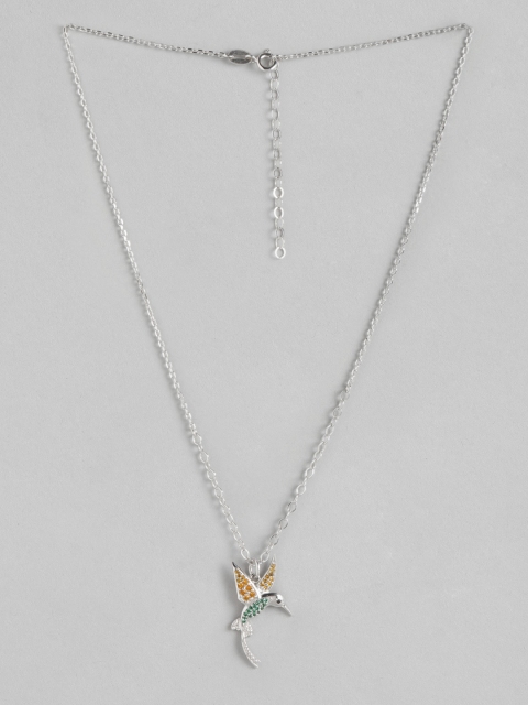 

Carlton London Yellow & Green Brass Rhodium-Plated Handcrafted Necklace