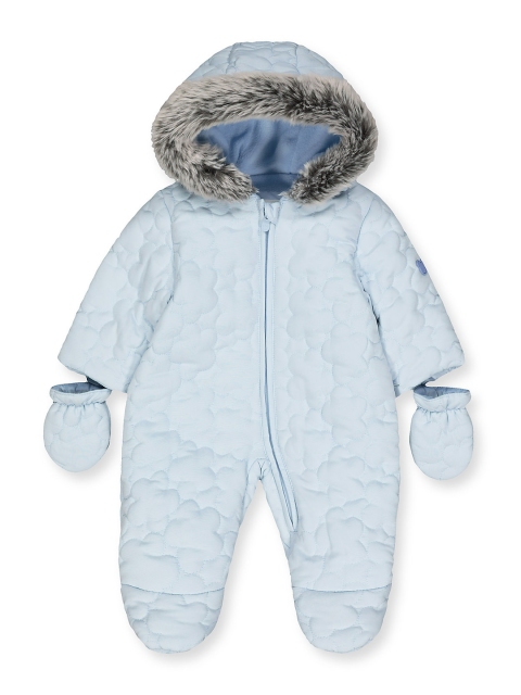 

mothercare Infant Boys Blue Quilted Hooded Snowsuit