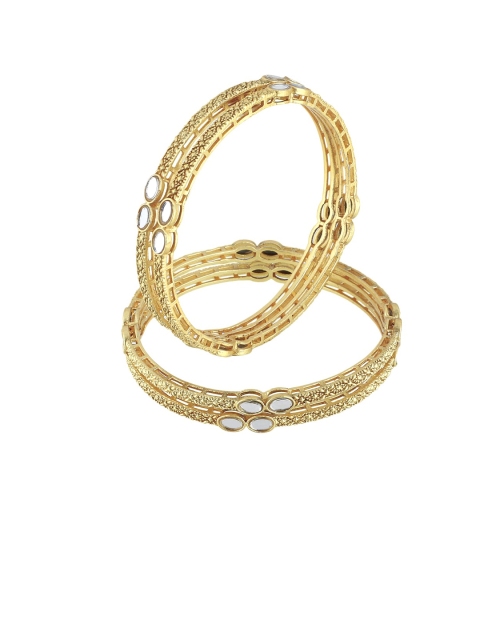 

Adwitiya Collection Set of 4 Gold Plated Stone-Studded Bangles