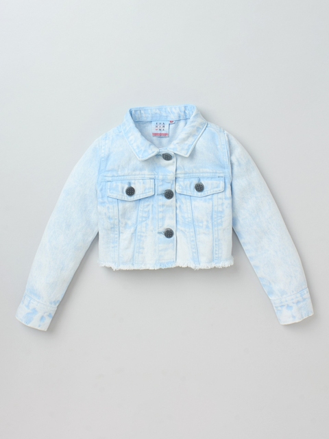

Ed-a-Mamma Girls Blue Washed Crop Denim Jacket