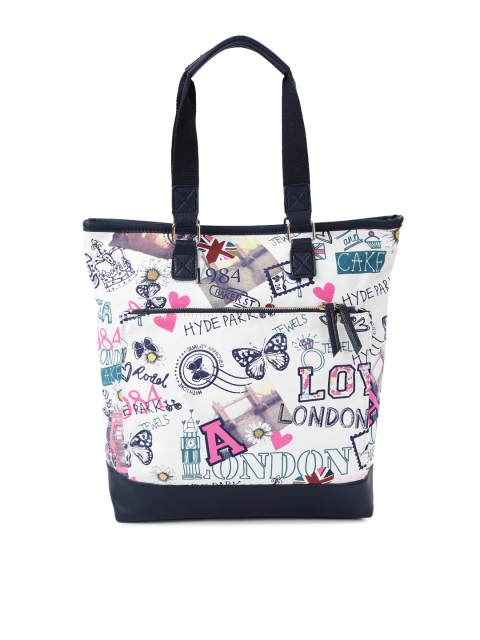 

Accessorize White Printed Tote Bag