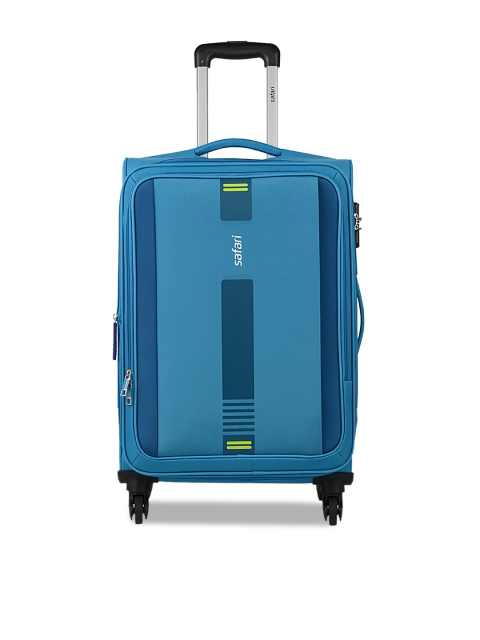 

Safari Blue Solid Soft Sided Large Trolley Bag