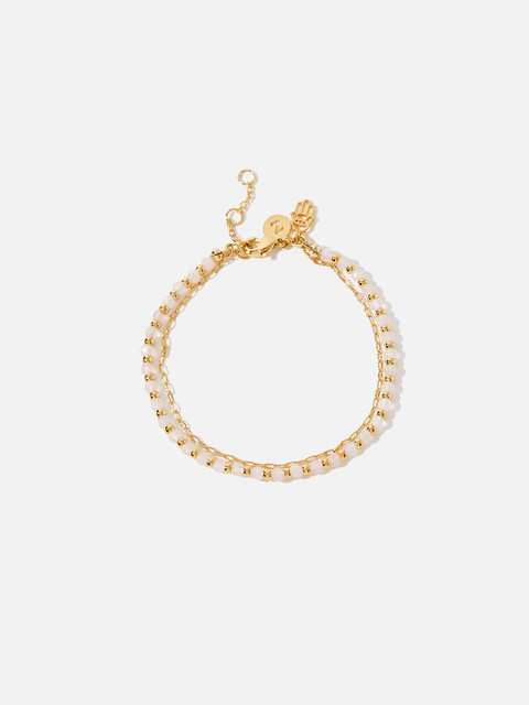 

Accessorize Women Gold Plated Pink & Gold-Toned Brass Gold-Plated Charm Bracelet