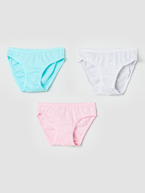 

max Girls Pack Of 3 Solid Cotton Basic Briefs NOOSEP2MULTI, Pink