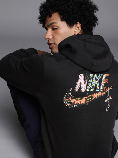 

Nike Men Black Back Printed Hooded Sweatshirt