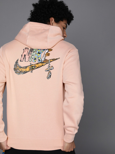 

Nike Men Peach & Black Printed AS M NSW FANTASY CREATURE Hooded Sweatshirt