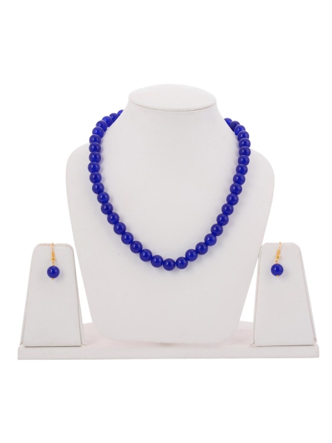 

Tistabene Blue & Gold-Plated Beaded Jewellery Set