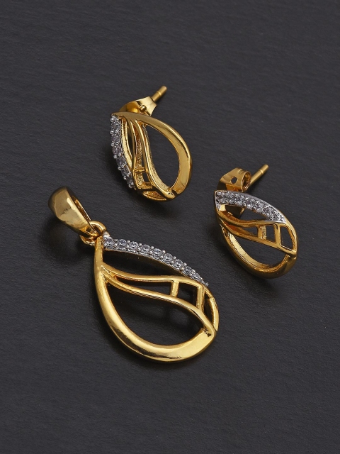 

Tistabene Gold Tone Designer Pendant & Earrings Set