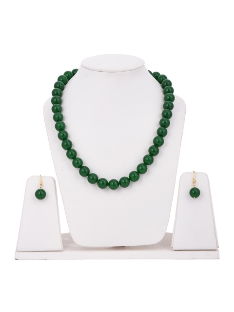 

Tistabene Women Green Single Stranded Big Stones Beaded Necklace With Earrings