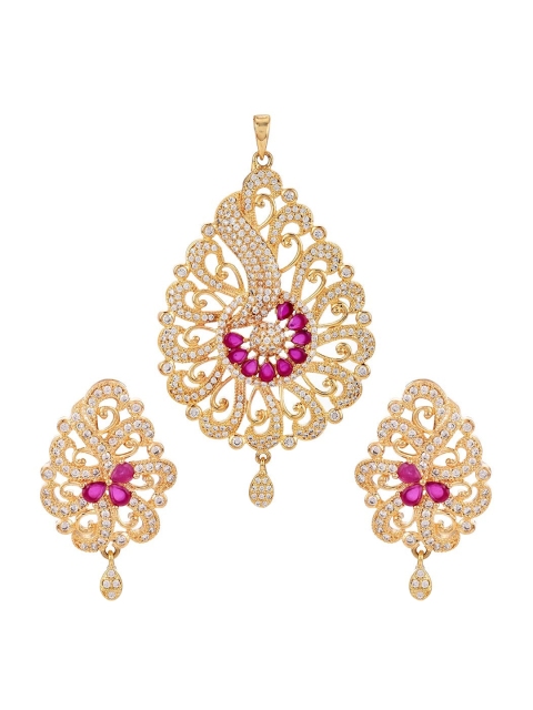 

Tistabene Gold Plated Diamond Pendant & Earring Set
