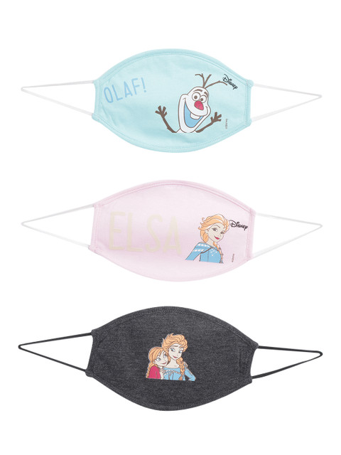 

YK Disney Girls Pack of 3 Disney Princess 2 Ply Reusable Outdoor Cloth Masks, Blue