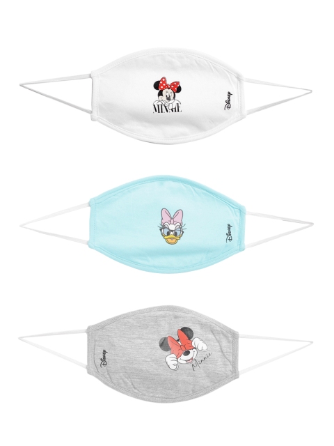

YK Disney Girls Pack of 3 Minnie Mouse & Daisy Printed 2 Ply Reusable Outdoor Cloth Masks, Blue
