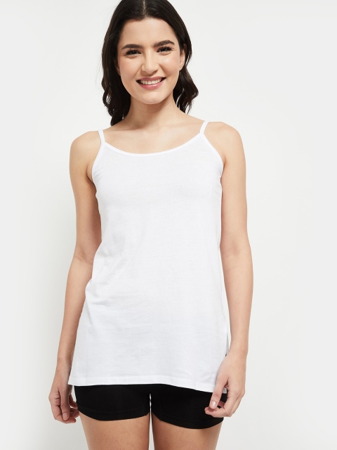 

max Women White Pure Cotton Solid Camisole