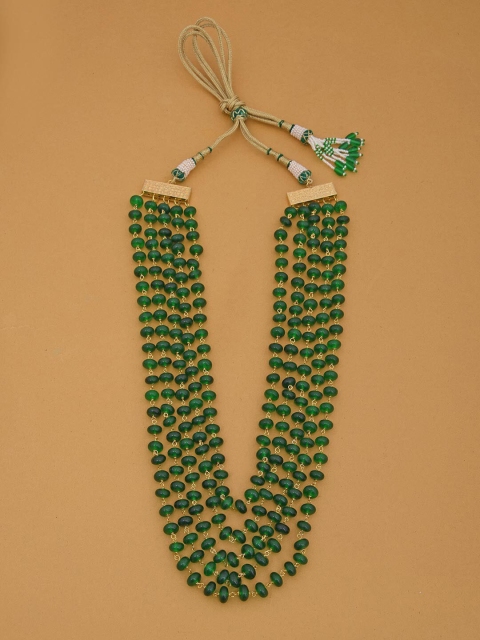 

Tistabene Women Green & Gold-Toned Studded Groom Layered Necklace