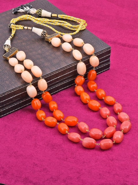 

Tistabene Women Multicolour Beaded & Layered Necklace, Orange