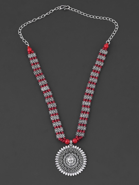 

Tistabene Red & Grey Silver-Plated Necklace