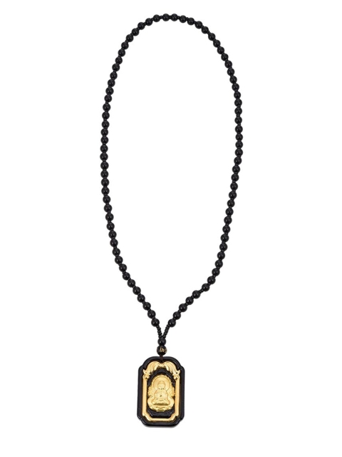 

Tistabene Black & Gold-Toned Buddha Religious Gold-Plated Necklace