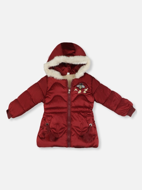 

PASSION PETALS Girls Maroon Lightweight Padded Jacket