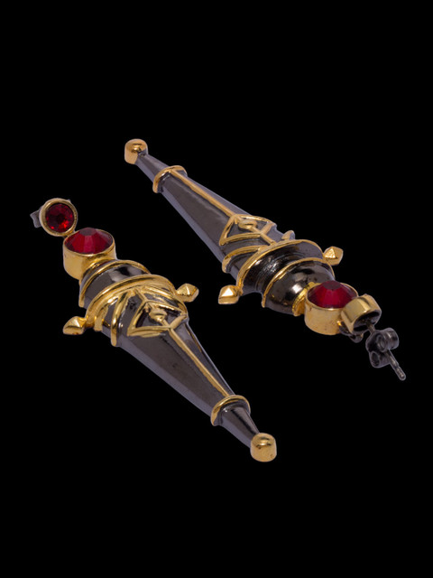 

Studio Voylla Armour Gold-Toned Armour Drop Earrings