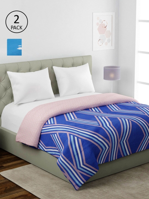 

KLOTTHE Blue & Pink Set of 2 AC Room 354 GSM Double Bed Comforter