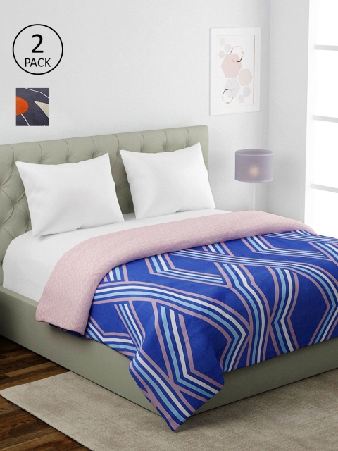 

KLOTTHE Blue & Pink Set of 2 AC Room 354 GSM Double Bed Comforter