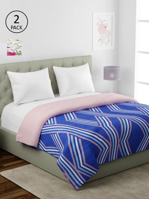 

KLOTTHE Blue & Red Set of 2 AC Room 354 GSM Double Bed Comforter