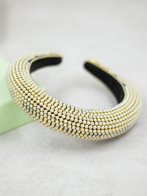 

Bellofox Women White Pearl Embellished Hairband