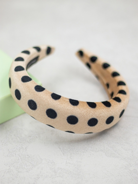 

Bellofox Women Beige & Black Polka Dots Sponge Hairband