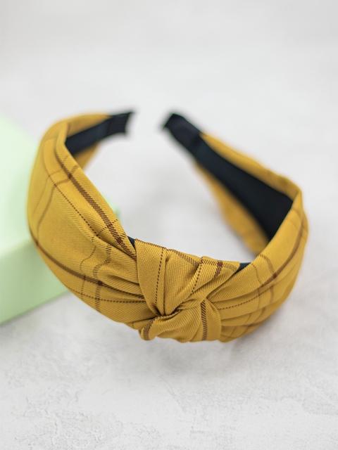 

Bellofox Women Yellow & Brown Classic Checked Hairband