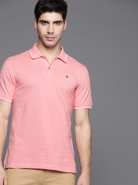 

Raymond Men Pink Pure Cotton Polo Collar T-shirt