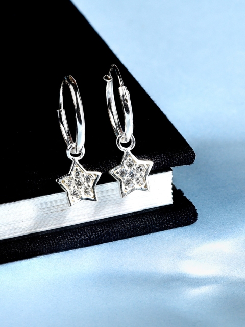 

Accessorize Woman Silver Transparent Star Shaped Hoop Earrings