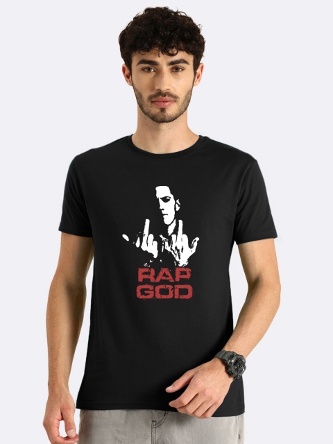 

Bewakoof Men Black & White Eminem Printed T-shirt