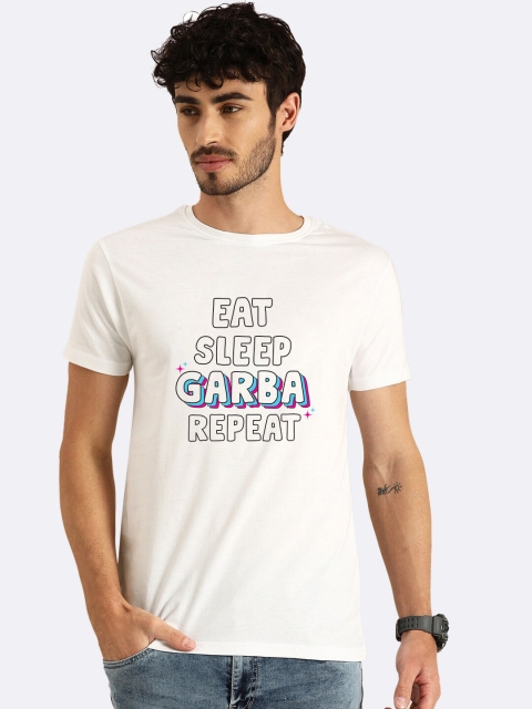 

Bewakoof Men White Applique T-shirt