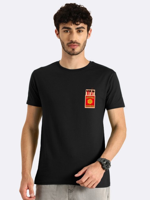 

Bewakoof Men Black Typography Printed T-shirt