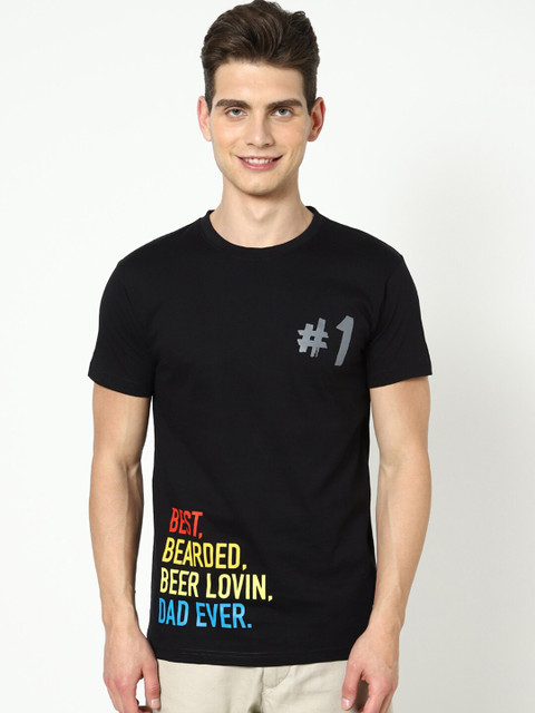 

Bewakoof Men Black Typography Printed T-shirt