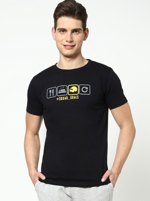 

Bewakoof Men Black Printed Cotton T-shirt