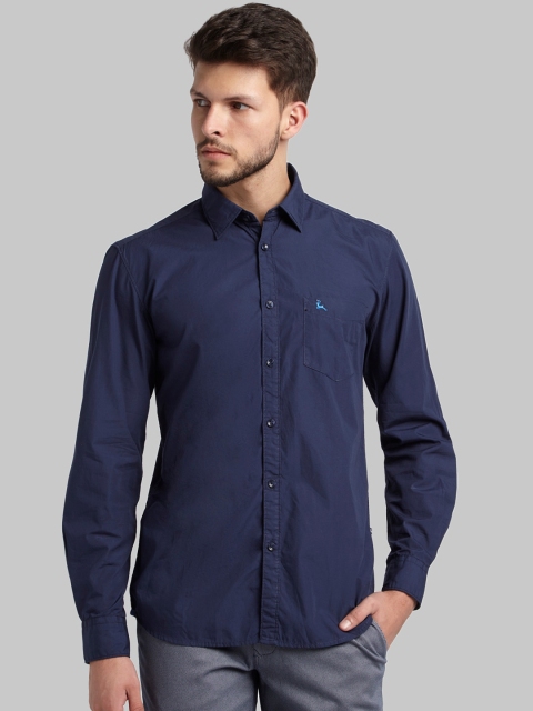 

Parx Men Blue Slim Fit Opaque Casual Shirt