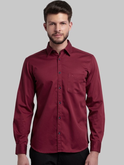 

Parx Men Red Slim Fit Opaque Casual Shirt
