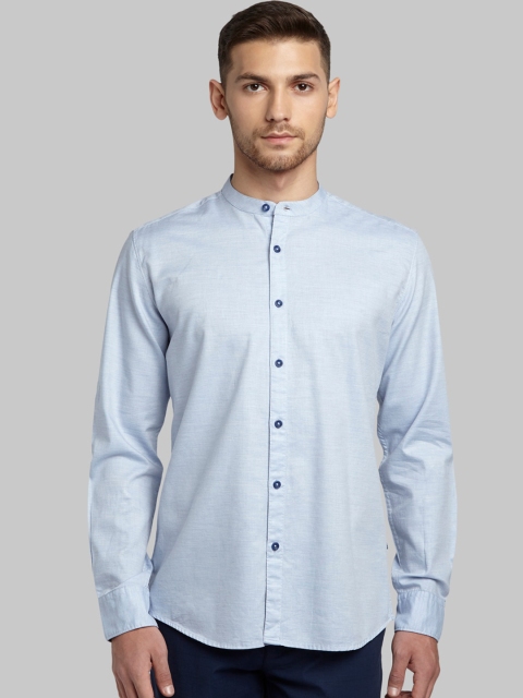 

Parx Men Blue Slim Fit Opaque Casual Shirt