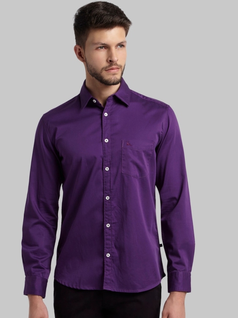 

Parx Men Purple Slim Fit Opaque Casual Shirt